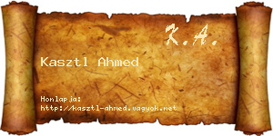Kasztl Ahmed névjegykártya